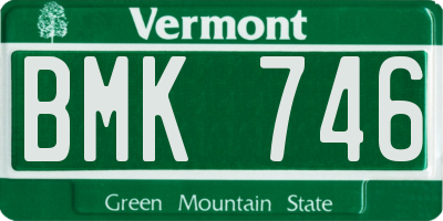 VT license plate BMK746