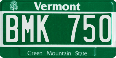 VT license plate BMK750