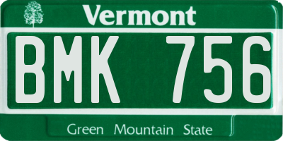 VT license plate BMK756
