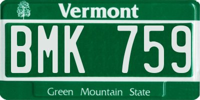 VT license plate BMK759