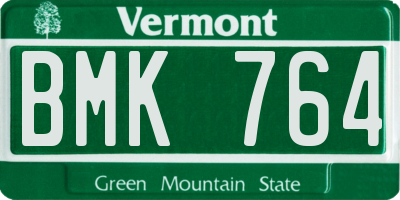 VT license plate BMK764