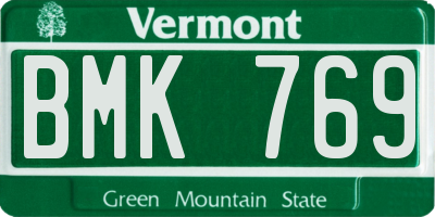 VT license plate BMK769