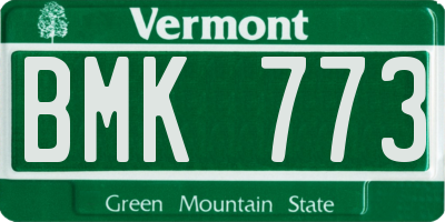 VT license plate BMK773