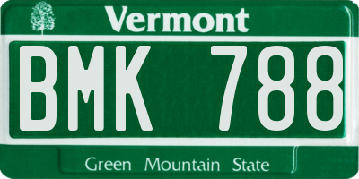 VT license plate BMK788