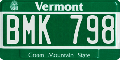 VT license plate BMK798