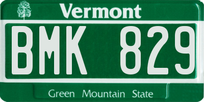 VT license plate BMK829