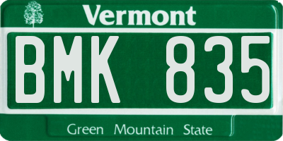 VT license plate BMK835