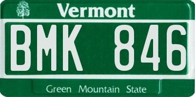 VT license plate BMK846