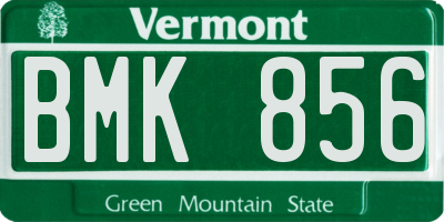 VT license plate BMK856