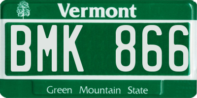 VT license plate BMK866