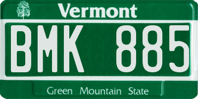 VT license plate BMK885