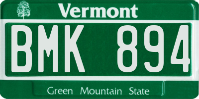 VT license plate BMK894