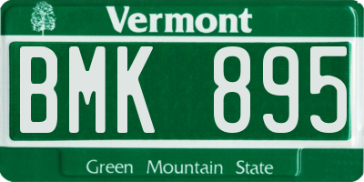VT license plate BMK895