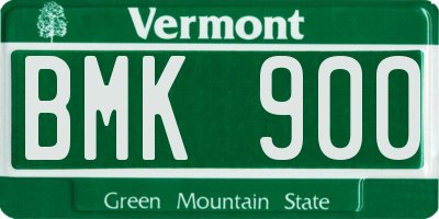 VT license plate BMK900