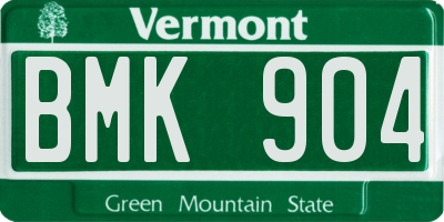 VT license plate BMK904