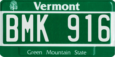 VT license plate BMK916
