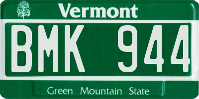 VT license plate BMK944