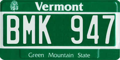 VT license plate BMK947