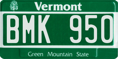 VT license plate BMK950