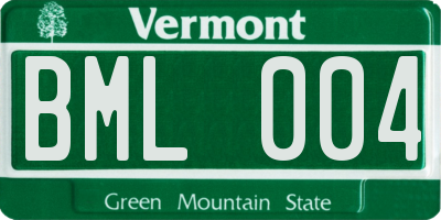 VT license plate BML004