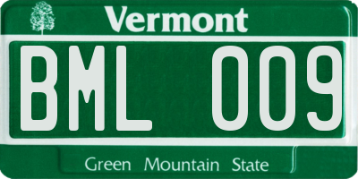 VT license plate BML009