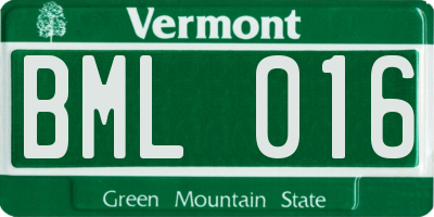 VT license plate BML016