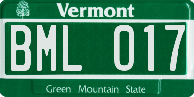 VT license plate BML017