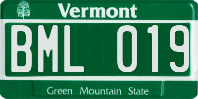 VT license plate BML019