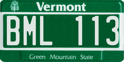 VT license plate BML113