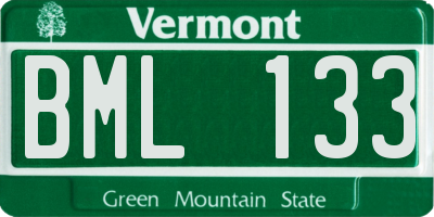 VT license plate BML133