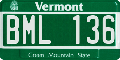 VT license plate BML136