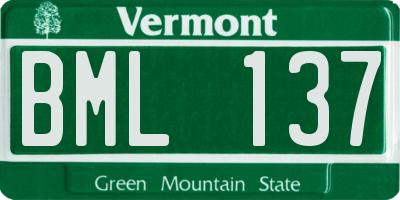 VT license plate BML137