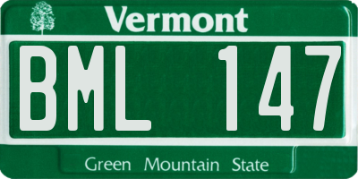 VT license plate BML147