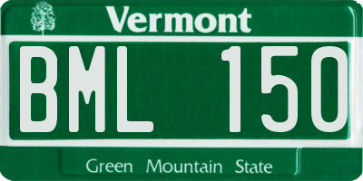 VT license plate BML150
