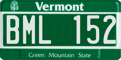 VT license plate BML152