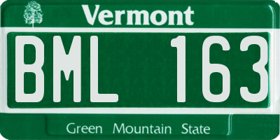VT license plate BML163