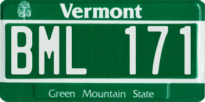 VT license plate BML171