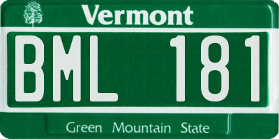 VT license plate BML181