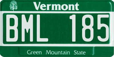 VT license plate BML185