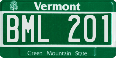 VT license plate BML201