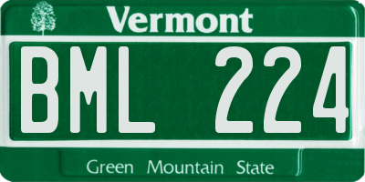 VT license plate BML224