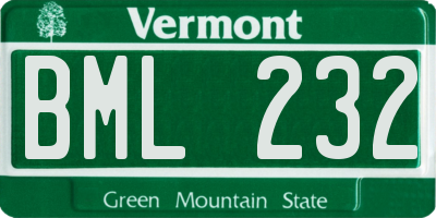 VT license plate BML232