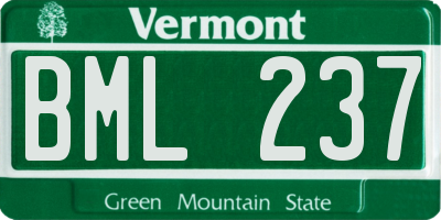 VT license plate BML237