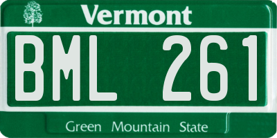VT license plate BML261