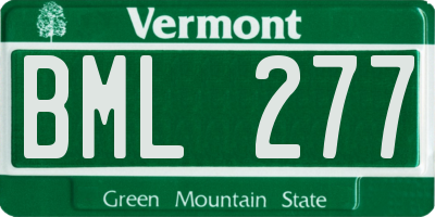 VT license plate BML277