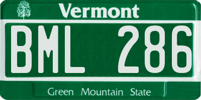 VT license plate BML286
