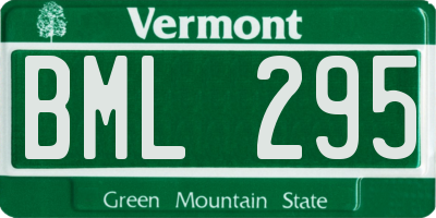 VT license plate BML295