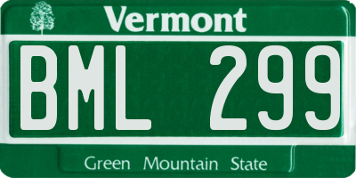 VT license plate BML299