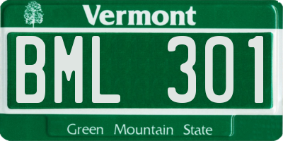 VT license plate BML301