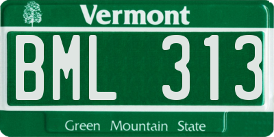 VT license plate BML313